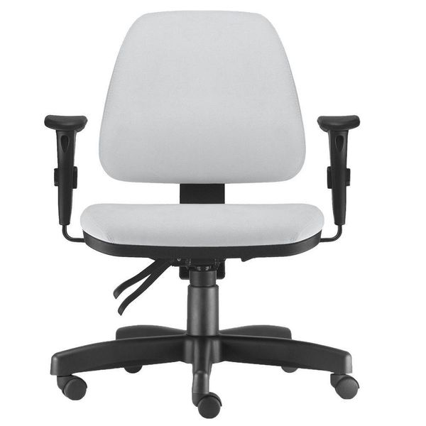 Cadeira de Escritório Giratória Executiva Ergonômica Sky L02 Couro Sintético Branco - Lyam Decor