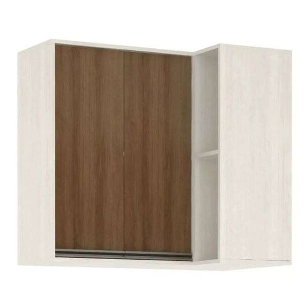 Armário Línea Reto 2 Portas 2 Nichos 95cm Luciane Armário Aéreo Canto Reto 2 Portas 2 Nichos Linea Luciane Móveis | Patina/Avela