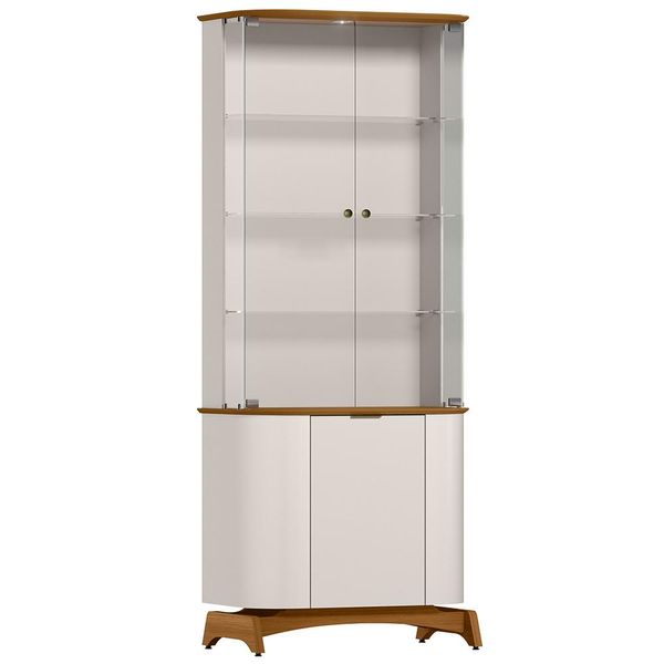 Cristaleira Para Sala de Jantar Bar 3 Portas Verbena N01 Off White Ypê - Lyam Decor