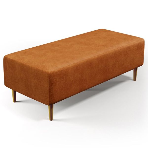 Puff Decorativo Sala de Estar Bali W01 Pés Palito 120x50 cm Couríssimo Canela - Lyam Decor