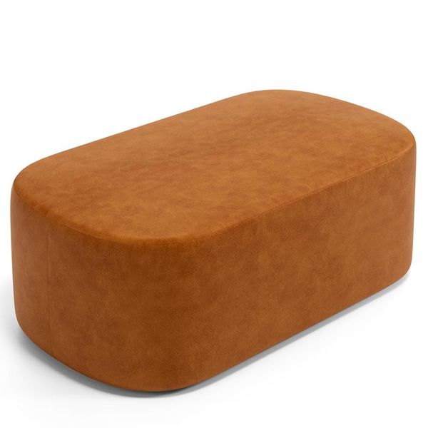 Puff Decorativo Orgânico Para Living Quarto 100cm Doha W01 Couríssimo Canela - Lyam Decor