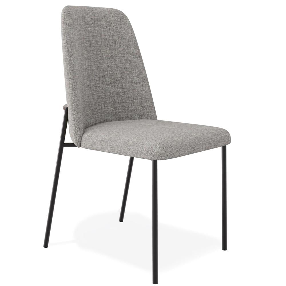 Cadeira Decorativa Estofada Para Sala De Jantar Bella L02 Linho Cinza Escuro - Lyam Decor