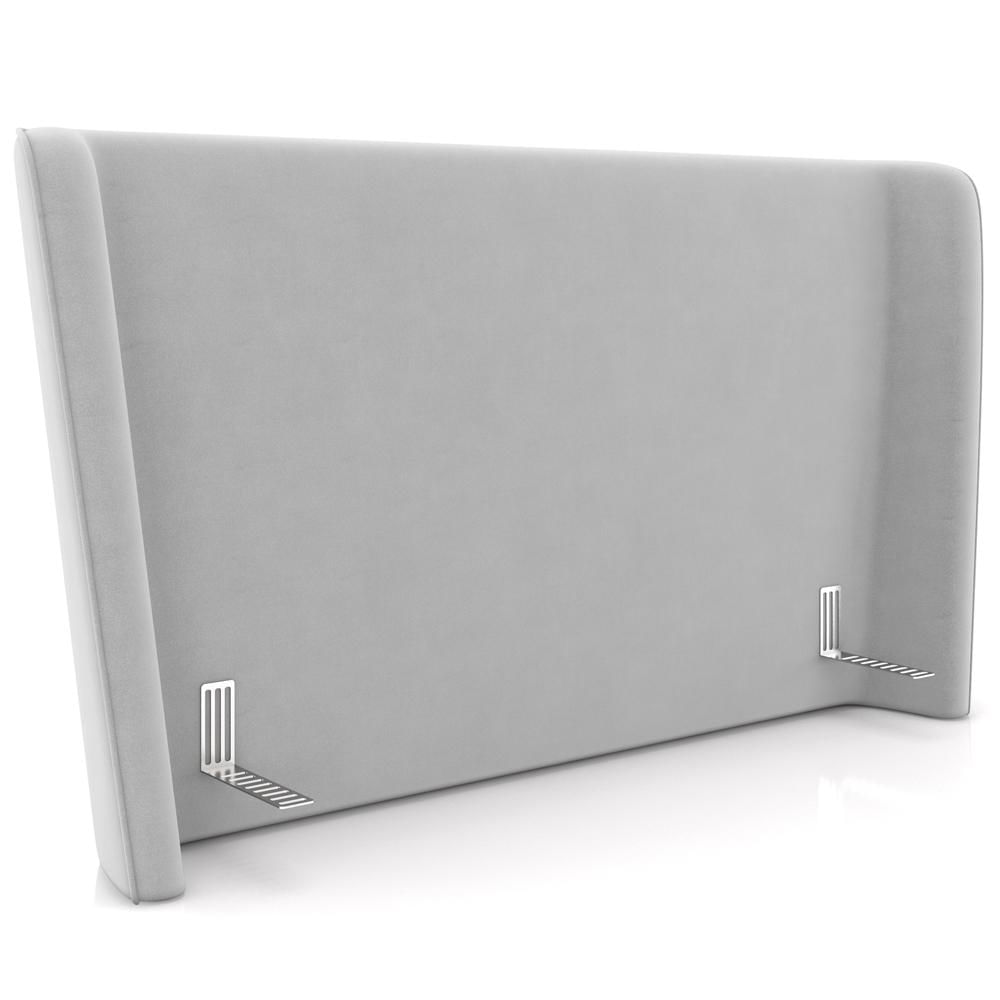 Cabeceira Cama Box Queen 160cm Nilo P05 Veludo Cinza - Lyam Decor