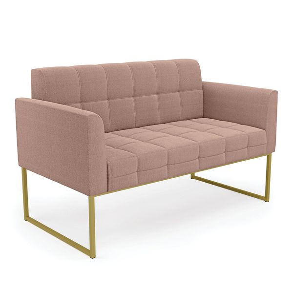 Sofá Namoradeira 2 Lugares Industrial Dourado Elisa Bouclê D03 - D'Rossi Rose