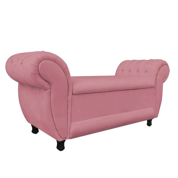 Recamier com Ba£ Grcia 195 cm Namoradeira Caladeira Suede Rose D'Rossi