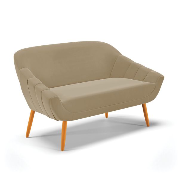 Namoradeira 02 Lugares Giovana Suede Marrom Rato Ps Palito Castanho - D'Rossi