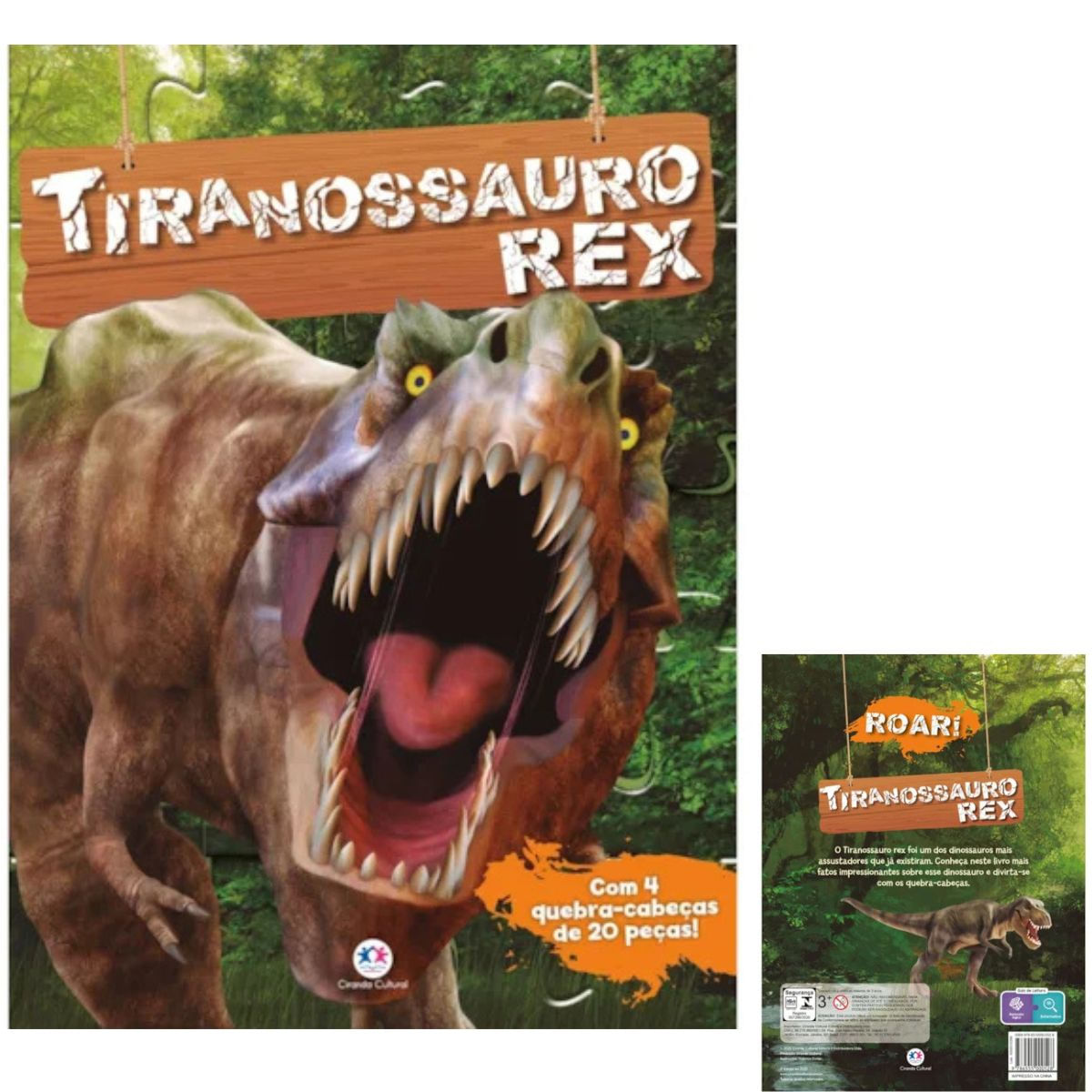 LIVRO TIRANOSSAURO REX - 4 QUEBRA-CABEÇAS - CIRANDA CULTURAL
