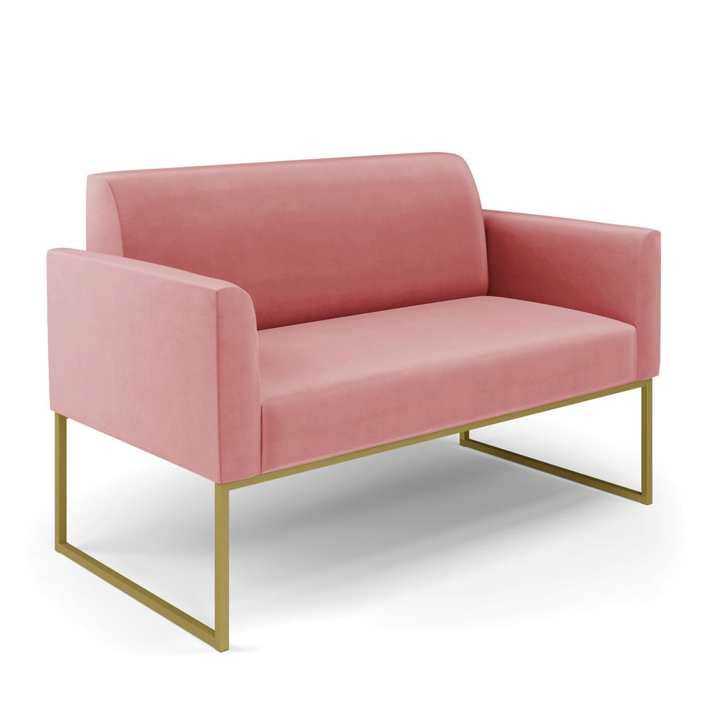 Sof  Namoradeira Base Industrial Dourado Marisa Suede Ros D03 - D'Rossi