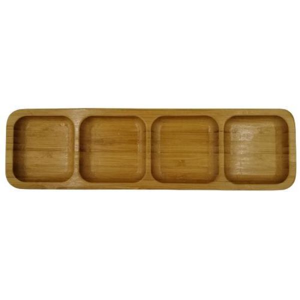 Petisqueira Retangular em Bambu 4 Espaços Dolce Home