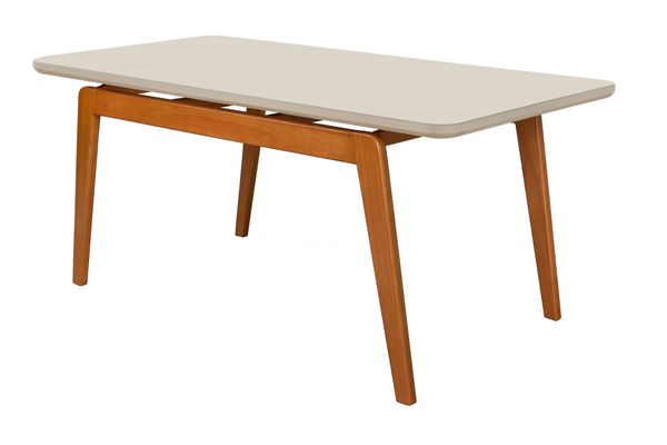 Mesa de jantar 4 lugares retangular Belem Base Madeira