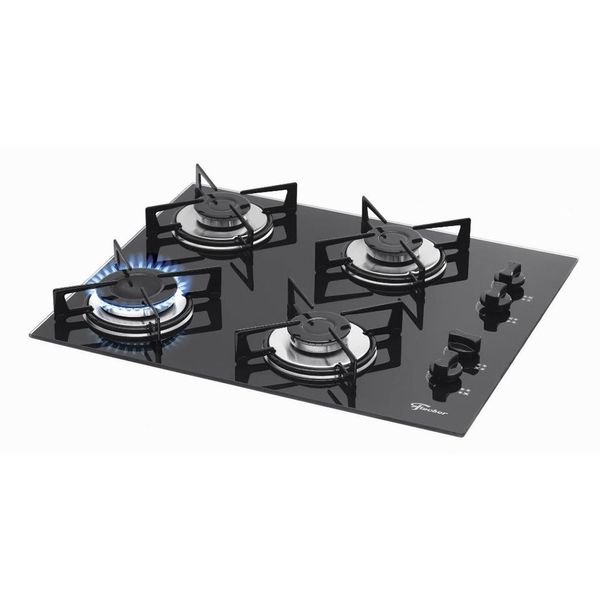Cooktop Gás 4 bocas Mesa Vidro Fischer Preto / Bivolt