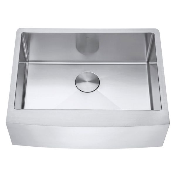Kit Cuba Farmhouse Aço Inox 1mm Escovado SA105-PP 65,3x51,4x22,8cm + Válvula com Cesto Aço Inox Escovado 4-1/2 Inox