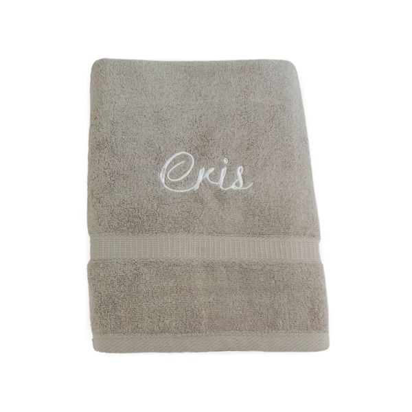 Toalha de Banho Quebec - 100% Algodão - Personalizável com Nome Cinza