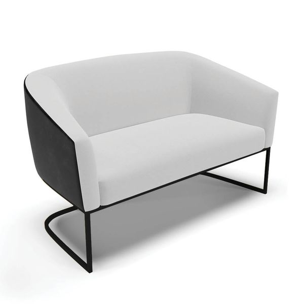 Sof Namoradeira 2 Lug Industrial Preto Stella Pto/Linho Cinza D03 - D'Rossi