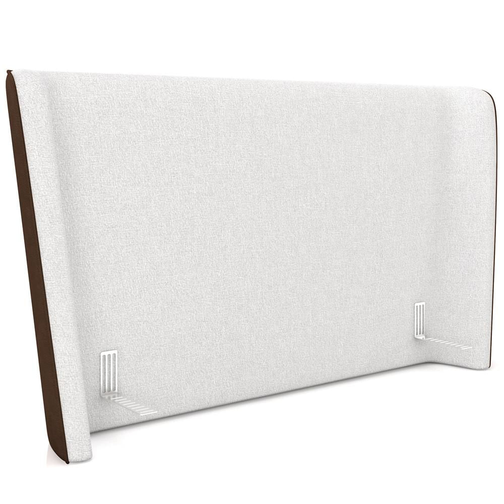 Cabeceira Cama Box Casal 140cm Nilo P05 Corino Marrom Bouclê Cru - Lyam Decor