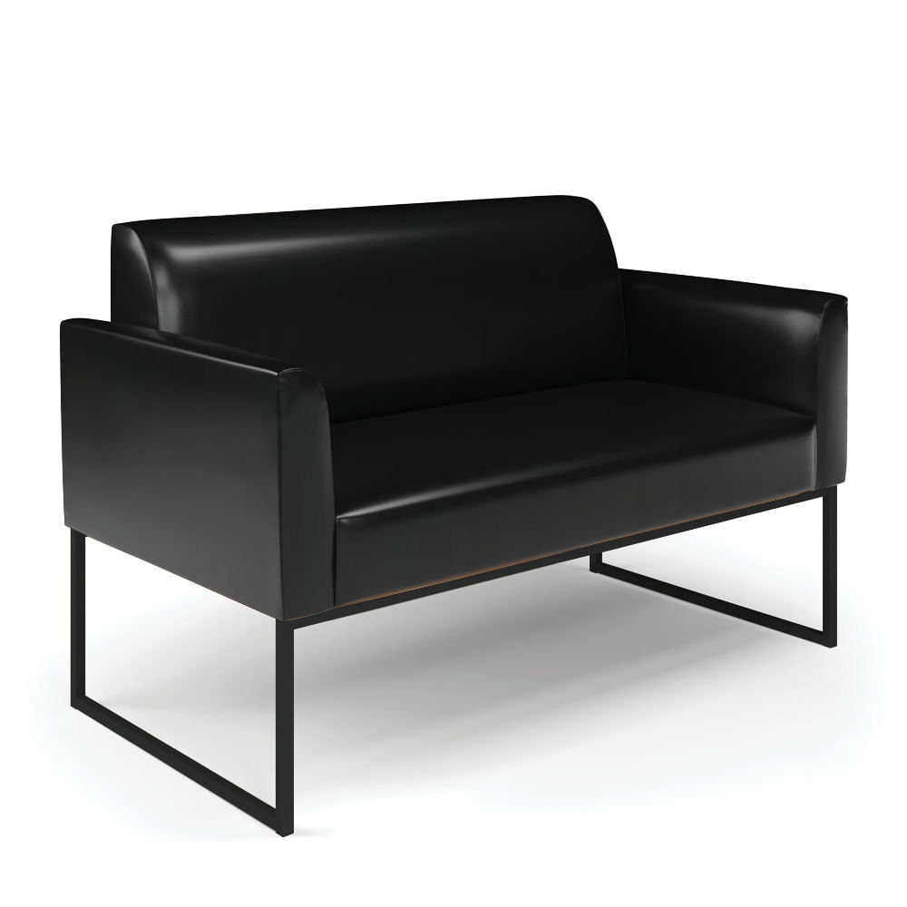 Sofá Namoradeira Base Industrial Preto Marisa Corano Preto D03 - D'Rossi