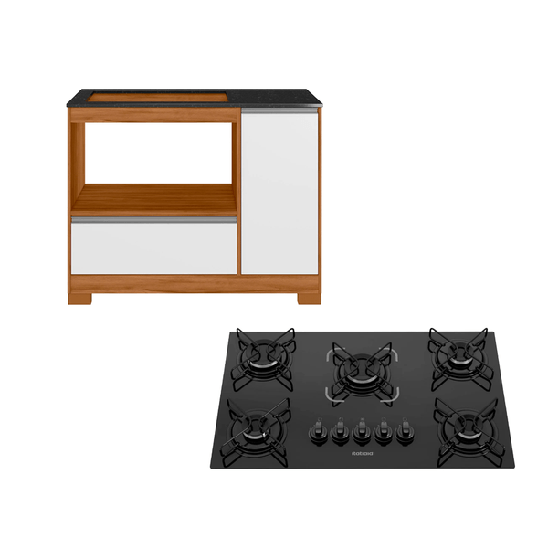 Balcão Notável com Cooktop 5 Bocas Itatiaia Essencial Automático