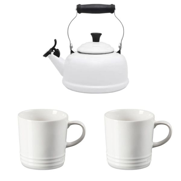 KIT LE CREUSET CHALEIRA TRADICIONAL 2 CANECAS 350ML Branco