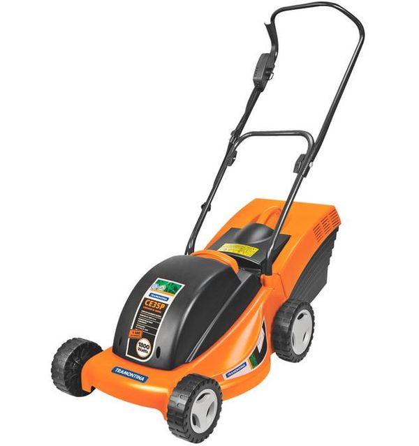 Cortador de Grama Elétrico Tramontina CE35P 1300W Coletor 18L | Preto/Laranja (220 V)