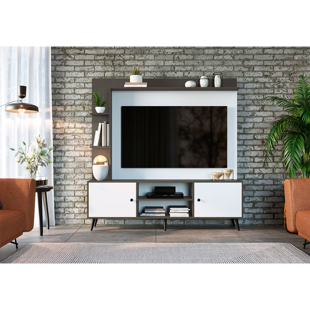 Rack com Painel para TV Retrô 2040 Até 50 Polegadas Quiditá
