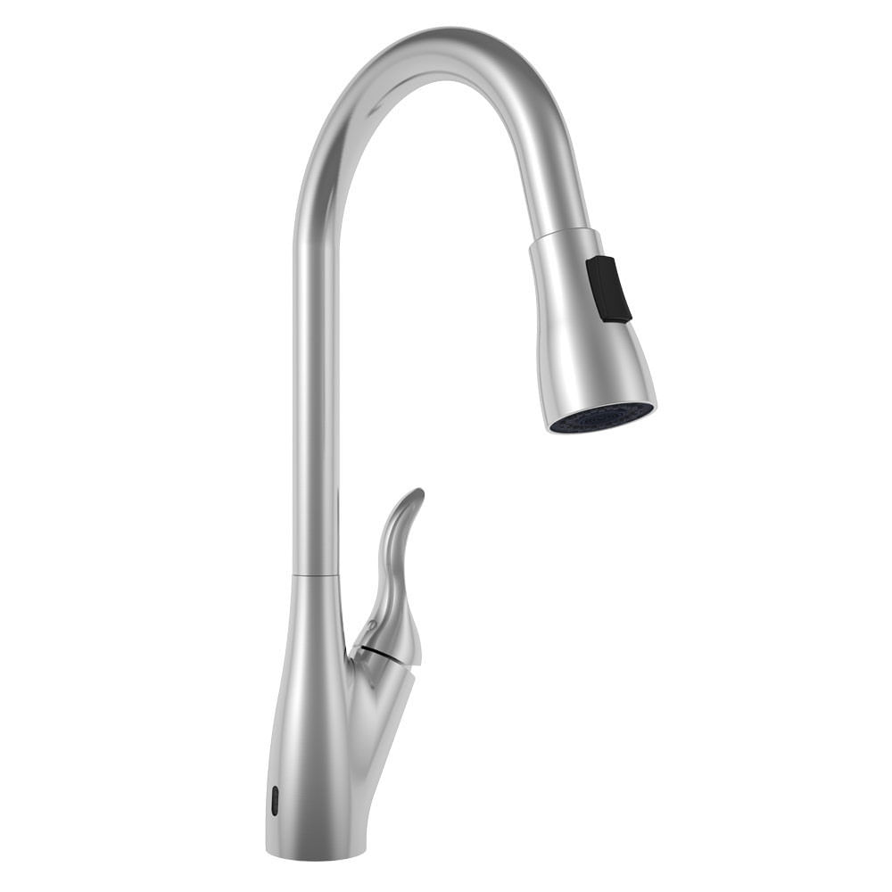 Torneira AREMC06 Misturador De Cozinha Com Sensor 2 Jatos Com Bica Móvel e Retrátil Escovado