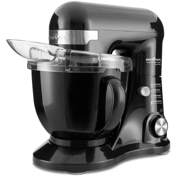 Batedeira Planetária Britânia Power Plus 12 Velocidades 4,5L 700W Batedeira Planetária Britânia Power Plus BBP760P 12 Velocidades | Preto (127 V)