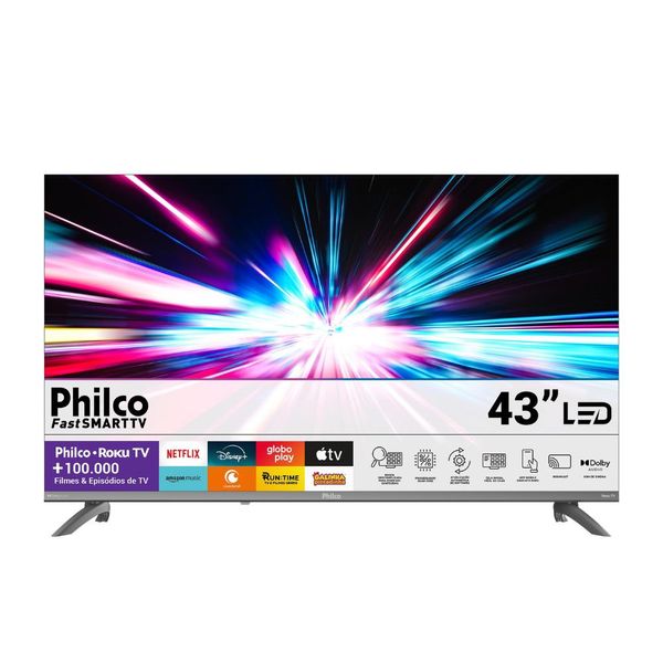 TV 43" Philco Smart Roku Full HD P43CRA | Cinza (Bivolt)