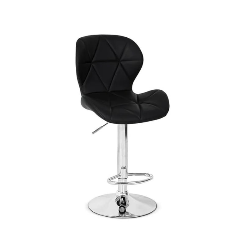 Banqueta Slim Regulagem Altura Cromado Cor Preto