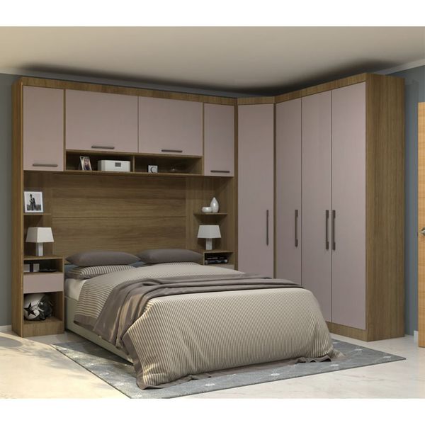 Conjunto Módulo Guarda-Roupa 4 Peças 6 Portas 1 Gaveta Eucamóveis Conjunto Módulo Guarda-Roupa 4 Peças 6 Portas 1 Gaveta
