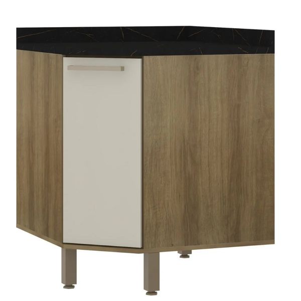 Balcão de Canto 74 cm 1 Porta com Tampo Luciane Isis | Avela/Mocca (S/V)