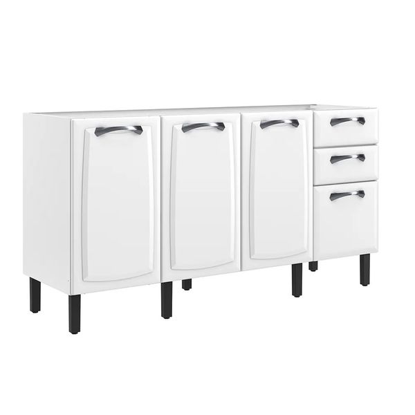 Balcão de Cozinha 160 cm 4 Portas 2 Gavetas sem Tampo Itatiaia New Premium | Branco (S/V)