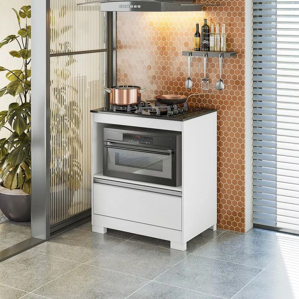 Balcão de Cozinha 75 cm 1 Porta 1 Gaveta com Tampo Notável 3110 | Branco