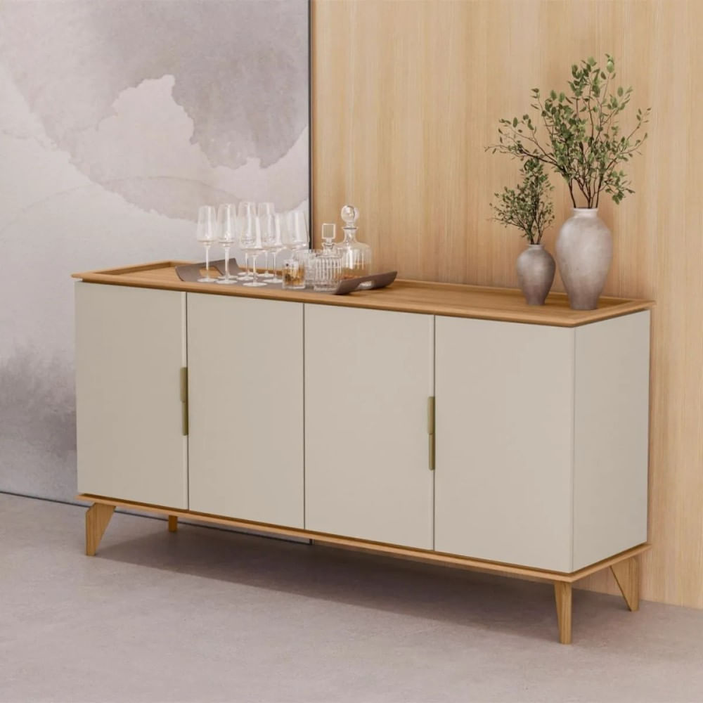 Balcão Buffet 160 cm 4 Portas Linea Brasil Évora