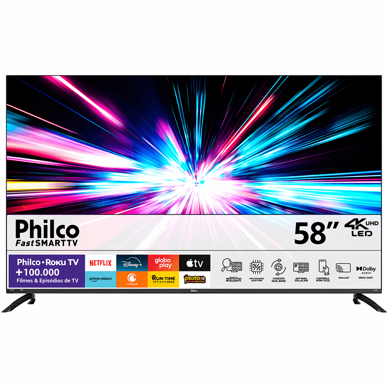 TV 58" Philco Smart Roku 4K P58CRA