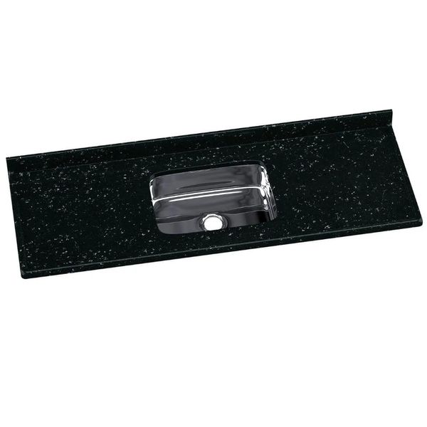 Tampo para Pia com Cuba Inox 150 cm Rorato | Preto