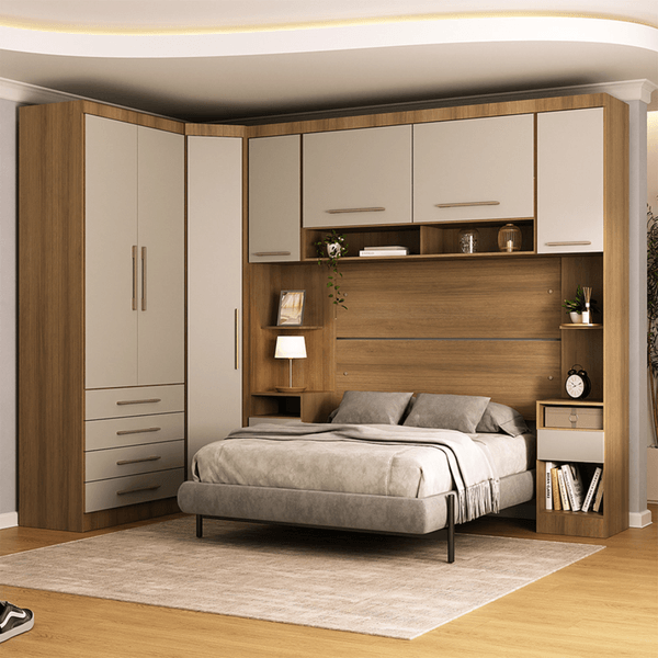 Conjunto Quarto Completo 6 Peças 7 Portas 5 Gavetas Paris Eucamoveis | Avela/Cinammon