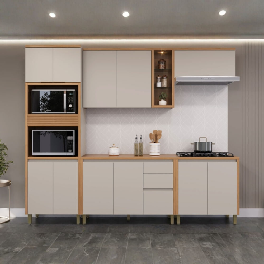 Cozinha Allure Linea Brasil 5 Peças Torre Quente Armários e Balcões