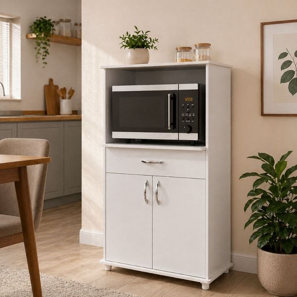Balcão de Cozinha 67 cm 2 Portas 1 Gaveta com Tampo Notavel | Branco