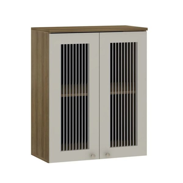 Armário Aéreo 80cm 2 Portas Luciane Isis Luciane | Avela/Mocca