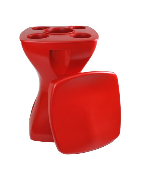 Banqueta Petisqueira Vermelha Multiuso Mesa Lateral Apoio
