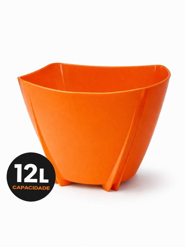 Champanheira Laranja 12L Polipropileno Balde de Gelo Cachepô
