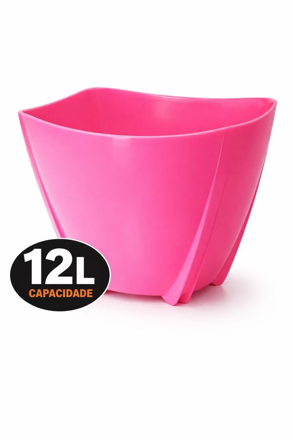 Champanheira Rosa 12L Polipropileno Balde de Gelo Cachepô
