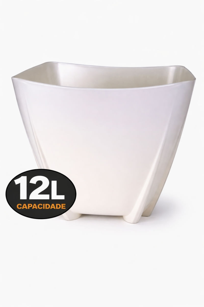 Champanheira Branca 12L Polipropileno Balde de Gelo Cachepô