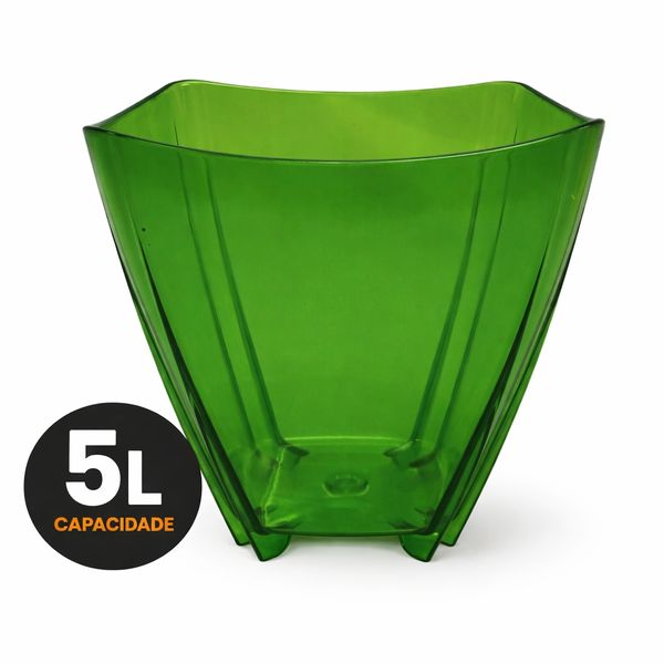 Champanheira Verde 5L Translúcida Balde de Gelo Cachepô
