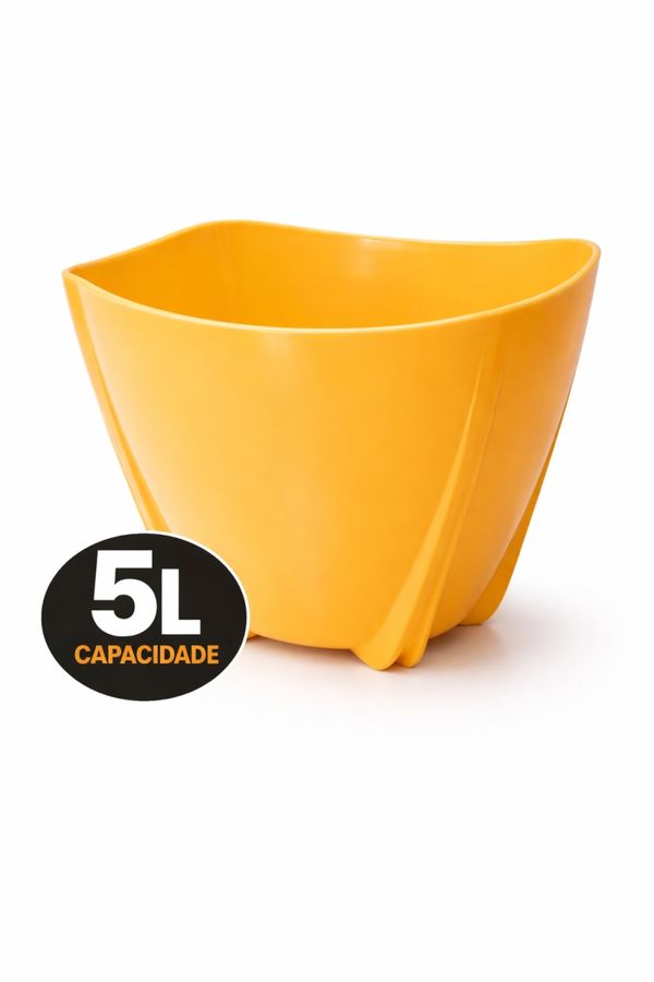 Champanheira Amarela 5L Polipropileno Balde de Gelo Cachepô