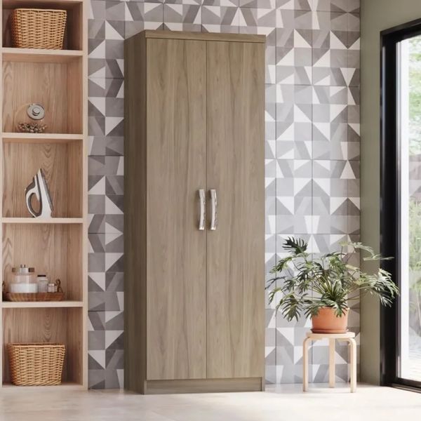 Armário Multiuso Lavanderia 183cm 2 Portas 6 Prateleiras Henn Margarida | Rustico