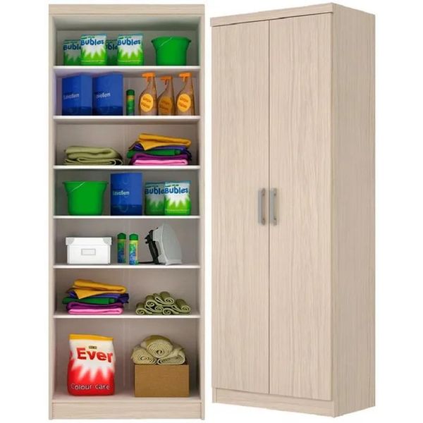 Armário Multiuso Lavanderia 183cm 2 Portas 6 Prateleiras Henn Margarida | Fendi