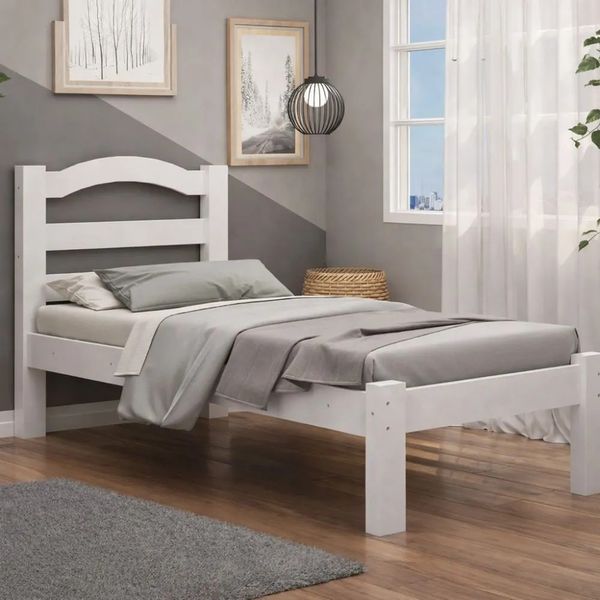 Cama Solteiro 88cm x 188cm Arauna Robusta | Branco