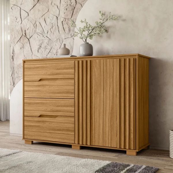 Cômoda 2 Portas 4 Gavetas Moval Texas | Freijo