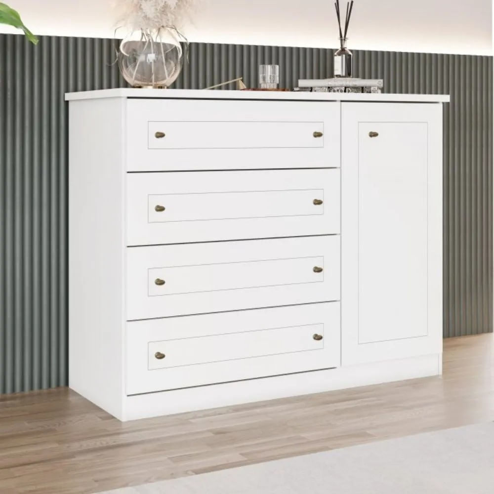 Cômoda 1 Porta 4 Gavetas Henn Americana